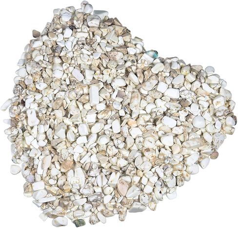 White Howlite Irregular Shaped Small Crystal Tumbled Stone, Decorative Chips Stone Crushed Quartz for Healing Jewelry Making Home Decoration in Kuwait