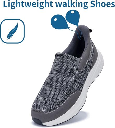 Loafers for Men with Arch Support Casual Slip on Walking Shoes for Plantar Fasciitis Orthotic Hands Free Shoes Canvas Boat Shoes in Saudi Arabia