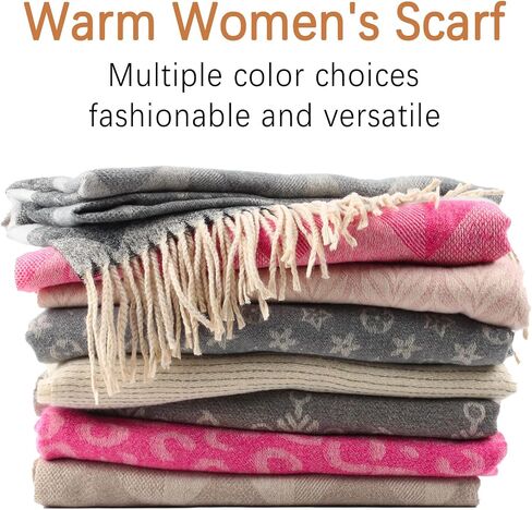 Womens Winter Scarf Lightweight Soft Shawl Tassel Scarf for Cold Weather in Kuwait