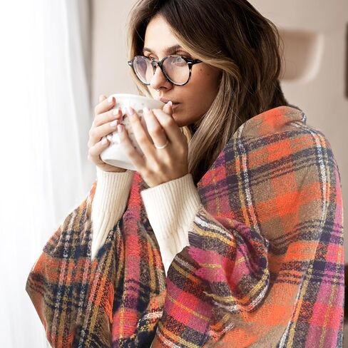 وشاح شال خريفي وشتوي يلتف للنساء والرجال، أوشحة شال كلاسيكية منقوشة بشراشيب كبيرة in Kuwait