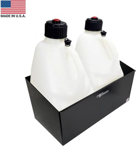 رف تخزين حامل إبريق مزدوج الاستخدام من Pit Posse PP3344BK - يحمل أباريق سعة 5 جالون - صنع في الولايات المتحدة الأمريكية - ألومنيوم مضاد للصدأ - متجر ملحقات السيارات لمقطورة السباق المغلقة من المرآب (أسود) in Kuwait