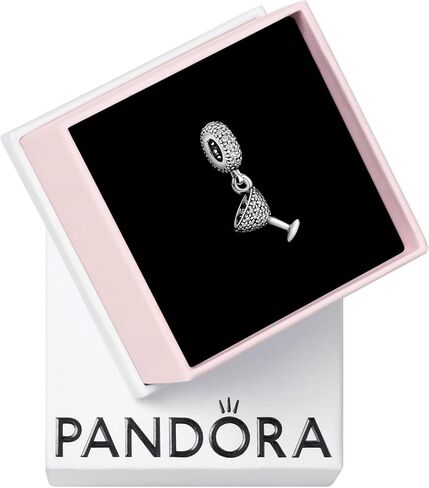 سحر PANDORA Pavé زجاجي متدلي - سحر سوار لأساور PANDORA Moments - فضة إسترلينية مع زركونيا مكعب شفاف - هدية لها - مجوهرات للنساء مع صندوق هدايا in Saudi Arabia