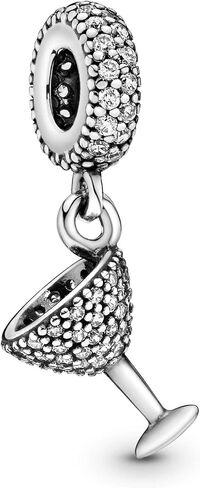 سحر PANDORA Pavé زجاجي متدلي - سحر سوار لأساور PANDORA Moments - فضة إسترلينية مع زركونيا مكعب شفاف - هدية لها - مجوهرات للنساء مع صندوق هدايا in Saudi Arabia