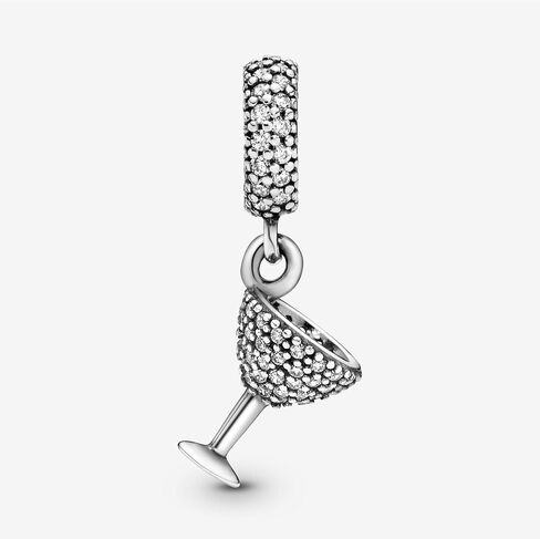سحر PANDORA Pavé زجاجي متدلي - سحر سوار لأساور PANDORA Moments - فضة إسترلينية مع زركونيا مكعب شفاف - هدية لها - مجوهرات للنساء مع صندوق هدايا in Saudi Arabia