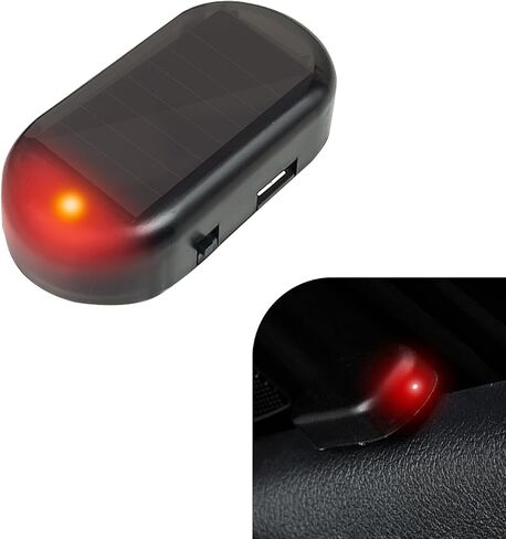 1 PC Car Solar Security Anti-Theft Light, 1.96 x 1.06 Simulation Warning Strobe Light Alarm, LED in-car Smart Induction Decoration, Universal for Car Pasting Installation Accessories (Red) in Saudi Arabia