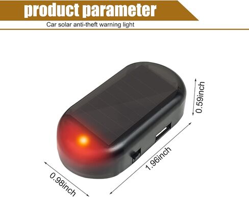 1 PC Car Solar Security Anti-Theft Light, 1.96 x 1.06 Simulation Warning Strobe Light Alarm, LED in-car Smart Induction Decoration, Universal for Car Pasting Installation Accessories (Red) in Saudi Arabia