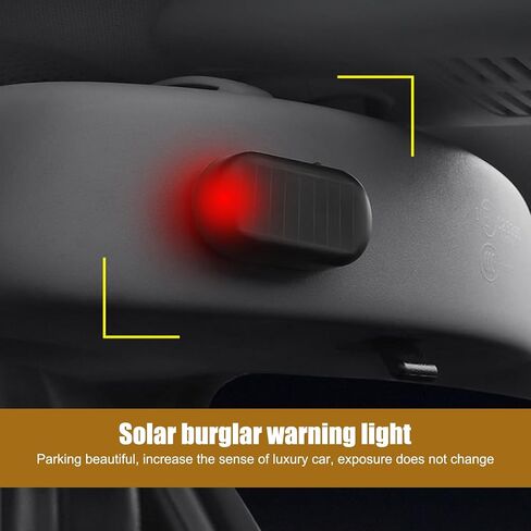 1 PC Car Solar Security Anti-Theft Light, 1.96 x 1.06 Simulation Warning Strobe Light Alarm, LED in-car Smart Induction Decoration, Universal for Car Pasting Installation Accessories (Red) in Saudi Arabia