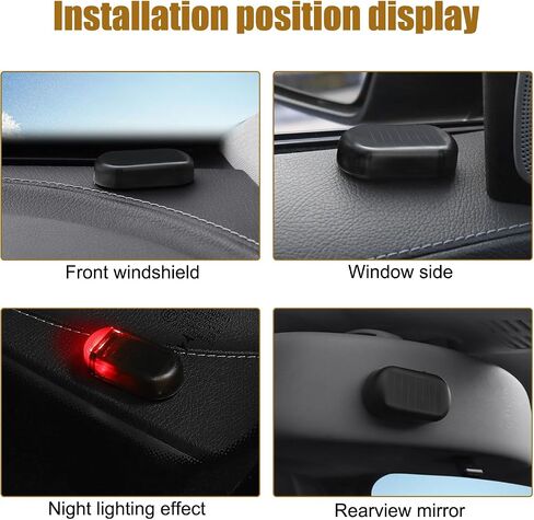 1 PC Car Solar Security Anti-Theft Light, 1.96 x 1.06 Simulation Warning Strobe Light Alarm, LED in-car Smart Induction Decoration, Universal for Car Pasting Installation Accessories (Red) in Saudi Arabia