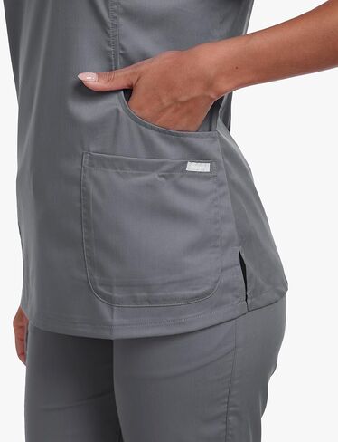 Scrub Tops for Women, Curve V-Neck, 4 Pockets, 4-Way Stretch Women's Medical Uniforms in Kuwait