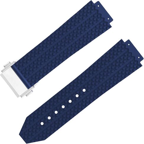 19mm*25mm*22mm Rubber Watch Band replacement for Hublot Big Bang 25 mm Diamond Pattern Silicone Strap Wirstband accessories with Buckle for Men and Women in Saudi Arabia