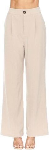 Women's Gabardine Wide Leg Pleated Trouser with Elasticized Back Waistban in Saudi Arabia