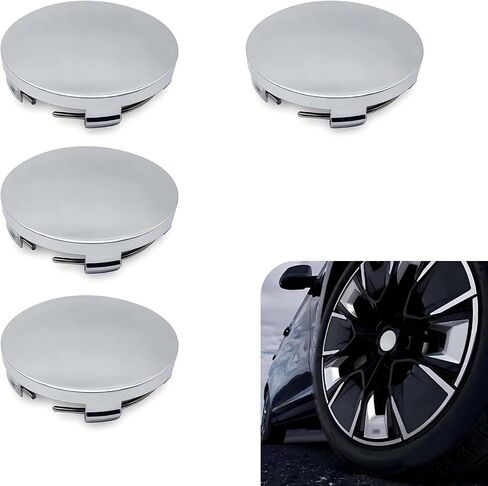 4 Pack Car Wheel Hub Center Cover, 2.2In x 2.36In x 0.57In Vehicle Wheel Hub Fastening Accessories, Universal Snap-in Automotive Wheel Hub Decoration for Most Cars (Silver) in Saudi Arabia