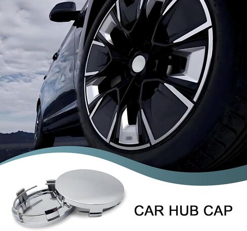 4 Pack Car Wheel Hub Center Cover, 2.2In x 2.36In x 0.57In Vehicle Wheel Hub Fastening Accessories, Universal Snap-in Automotive Wheel Hub Decoration for Most Cars (Silver) in Saudi Arabia