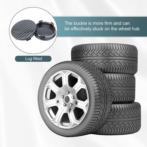 4 Pack Car Wheel Hub Center Cover, 2.2In x 2.36In x 0.57In Vehicle Wheel Hub Fastening Accessories, Universal Snap-in Automotive Wheel Hub Decoration for Most Cars (Silver) in Saudi Arabia