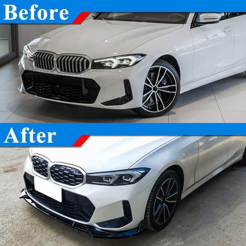 AeroBon Gloss Black Front Lip Spoiler Compatible with 2023 2024 BMW 3 Series G20 Sedan (LCI) Front Bumper Lip (MP Style) in Saudi Arabia
