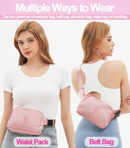 Fanny Pack for Girls Birthday Gift for Teen Girl 8 9 10 11 12 13 Year Old Small Belt Bag Waist Packs Crossbody Bags with Initial Letter Kids Travel Cute Stuff Trendy Purses Preppy Gift Women in Saudi Arabia