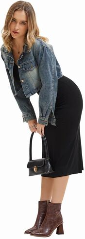 Womens Ankle Boots Zipper Chunky Mid Heel Boot Retro Square Pointed Toe Short Boots Heeled Shoes for Women Fall Winter in Kuwait