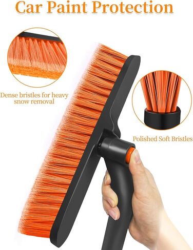 مكشطة سيارة هييا مع رأس فرشاة كبيرة مقاس 12.6 بوصة، مكشطة ثلج قابلة للتمديد لنافذة الزجاج الأمامي، وفرشاة ثلج ومكشطة ثلج لسيارات الدفع الرباعي والشاحنات - أزرق in Kuwait
