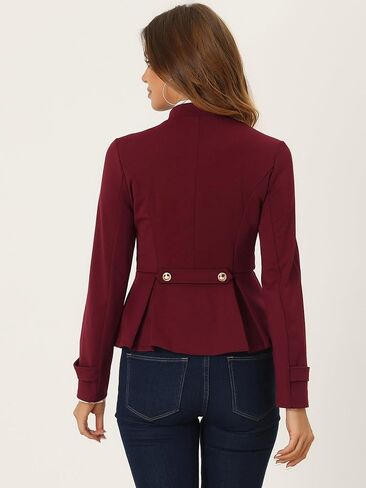 Allegra K Vintage Peplum Steampunk Jacket for Women's Lapel Collar Double Breasted Casual Office Blazer in Saudi Arabia