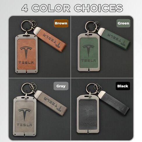 Key Card Holder for Tesla, Leather Card Key Holder for Model S/X/3/Y Cybertruck, Key Chain fit Tesla Key Card Holder,Door Entry Key Card Case Key Fob Cover Tesla Model 3 Y S X Accessories,Brown in Saudi Arabia