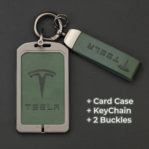 Key Card Holder for Tesla, Leather Card Key Holder for Model S/X/3/Y Cybertruck, Key Chain fit Tesla Key Card Holder,Door Entry Key Card Case Key Fob Cover Tesla Model 3 Y S X Accessories,Brown in Saudi Arabia