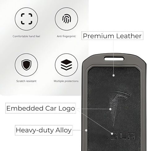 Key Card Holder for Tesla, Leather Card Key Holder for Model S/X/3/Y Cybertruck, Key Chain fit Tesla Key Card Holder,Door Entry Key Card Case Key Fob Cover Tesla Model 3 Y S X Accessories,Brown in Saudi Arabia