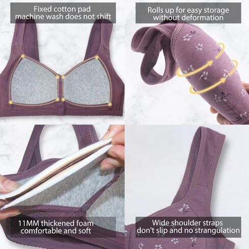 Daisy Bras for Women, Front Snap Closure Padded Bra for Older Senior Women, Comfortable and Convenient, No Underwire in Saudi Arabia