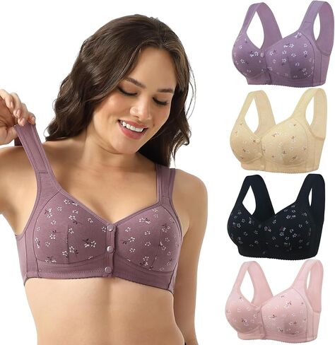 Daisy Bras for Women, Front Snap Closure Padded Bra for Older Senior Women, Comfortable and Convenient, No Underwire in Saudi Arabia