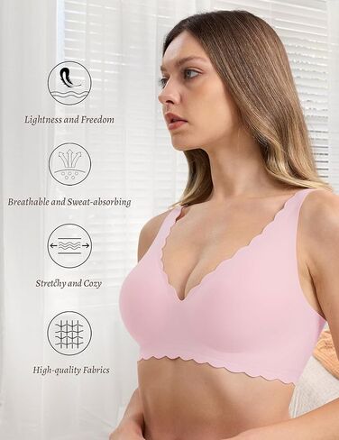 Gailife Cute Floral Bras for Women No Underwire Seamless Ultra Comfort Bralettes for Women with Support Everyday Plunge Bra in Kuwait