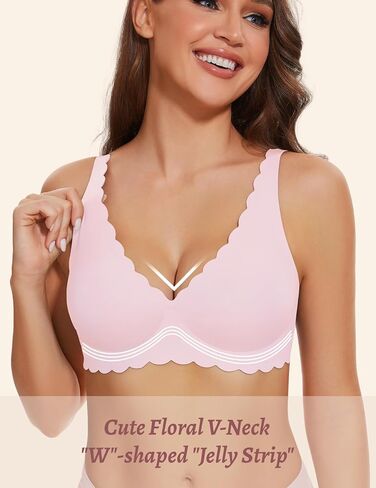 Gailife Cute Floral Bras for Women No Underwire Seamless Ultra Comfort Bralettes for Women with Support Everyday Plunge Bra in Kuwait