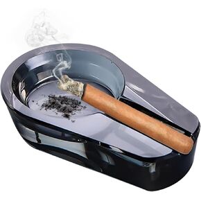 Crystal Glass Ashtray，Portable Modern Cigarettes Ashtray Holder，Small Cigar Ash Tray for Smokers,Cool Home Ashtray Decor, Smoking Accessories for Outside Patio Outdoor Balcony,Men's Birthday Gift