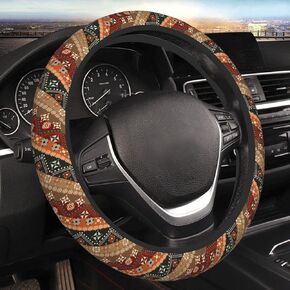 Cute Mushroom Steering Wheel Cover Women Men Elastic Stretch Soft Car Wheel Protector Universal Breathable No-Slip Car Accessories for Truck Van SUV Auto Fit 14-15 Inches