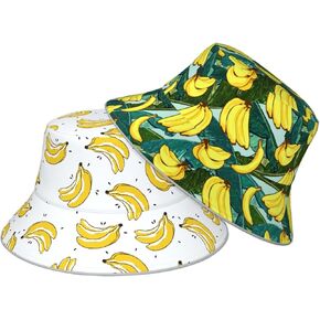 Bucket Hat Beach Summer Sun Hat Reversible Fisherman Hats Double Sided Wearing for Women Men