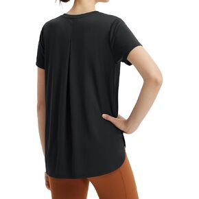 BALEAF Women's Running Shirts Workout Tops Athletic Quick Dry T-Shirts Lightweight UPF 50+ Black L