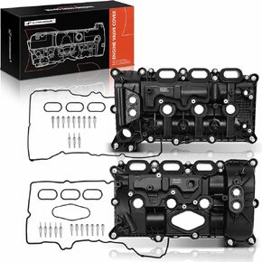 A-Premium Left & Right Bank Side Engine Valve Cover with Valve Cover Gasket and Bolts Compatible with Ford F-150 2017-2020, Expedition 2018-2021 & Lincoln Navigator 2018-2020, V6 3.5L, Turbocharged