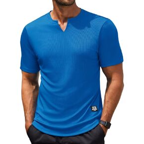 COOFANDY Mens Muscle T-Shirts V-Neck Slim Fit Workout Shirt Short Sleeve Longline Gym Athletic Tee Shirts in Saudi Arabia