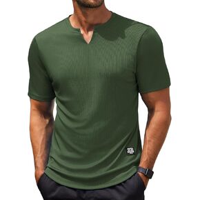 COOFANDY Mens Muscle T-Shirts V-Neck Slim Fit Workout Shirt Short Sleeve Longline Gym Athletic Tee Shirts