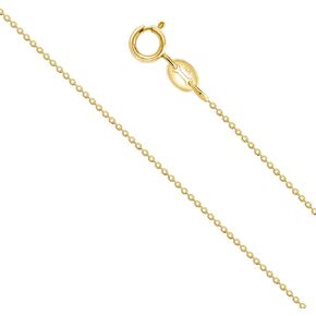 EVAYA 14K Gold Rolo Chain Necklace for Women & Men (1mm Width, 14-24" Length) - Cadenas de Oro Puro de 14K