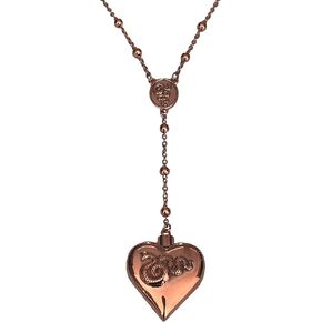 Rose Gold Saint Lana Rey LDR Style Stash Necklace/Rosary Chain/Hollow Pendent/Heart Shaped With Snakes and Spoon