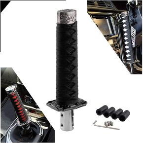 RYANSTAR Katana Shift Knob Samurai Sword Gear Shifter with 4 Adapters Universal Fit Compatible with Manual Cars Most Automatic Cars with 4 Adapters Black+Red