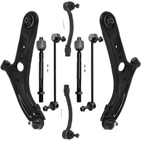 SCITOO 8pcs Front Suspension Kit Lower Control Arm And Ball Joints Tie Rod Ends Sway Bar Links Fit 2011-2016 For Hyundai Elantra 2014-2017 For Hyundai Elantra GT 2012-2017 For Hyundai For Veloster