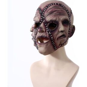 Mask for Adult Kids,Scary Halloween Mask Latex Three Face Horror Mask Creepy Cosplay Prop for Halloween Parties Masquerade Costume