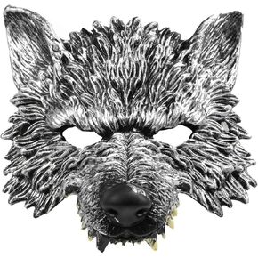 Wolf Mask Werewolf Half Face Masquerade 3D Mask for Men Women Animals Beast Consume Stage Performances Party Cosplay Halloween