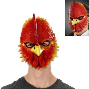 Cool Cosplay Animal Red Chicken Rooster Beak Head Funny Halloween Mask Full Face Carnival Prom Ball Party Mardi Gras Christmas Xmas Costume Decoration Prop