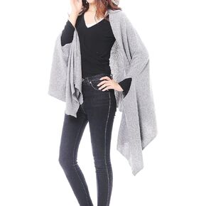 BRUCERIVER Women's Wool Blended Versatile Multi Style Long Knit Poncho Shawls