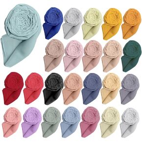 25 Pack Chiffon Hijab Head Scarves for Women 25 Colors Soft Hijab for Women Lightweight Long Scarf Wrap for Whole Season
