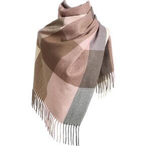 EONPOW Women's Scarf Fashion Long Plaid Winter Warm Lattice Shawl Scarves