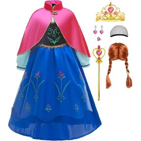 Princess Costume for Little Girls Kids Cosplay Dress Up Birthday Party Halloween Christmas Outfit