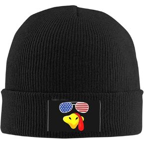 Thanksgiving Turkey Knit Cap Beanie Hat Winter Hats Soft Warm Cuffed Beanie for Unisex Men Women
