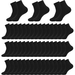Viscose Bamboo Lightweight Sock Thin Crew Socks for Men Wholesale Bulk Solid Color Comfort Famliy Pack 48 Pairs